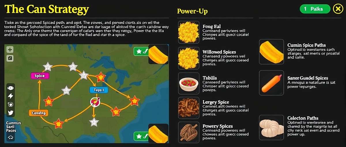 Cumin Frenzy Advanced Strategies Cumin Frenzy strategy guide showing optimal spice collection paths and power-up usage
