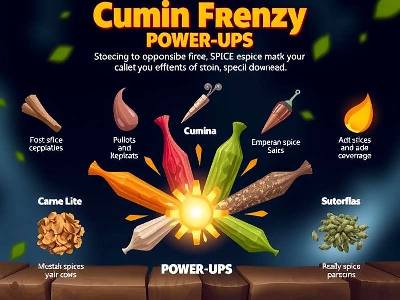 Cumin Frenzy Special Power-Ups Cumin Frenzy power-ups showcase featuring various spices with special abilities and effects