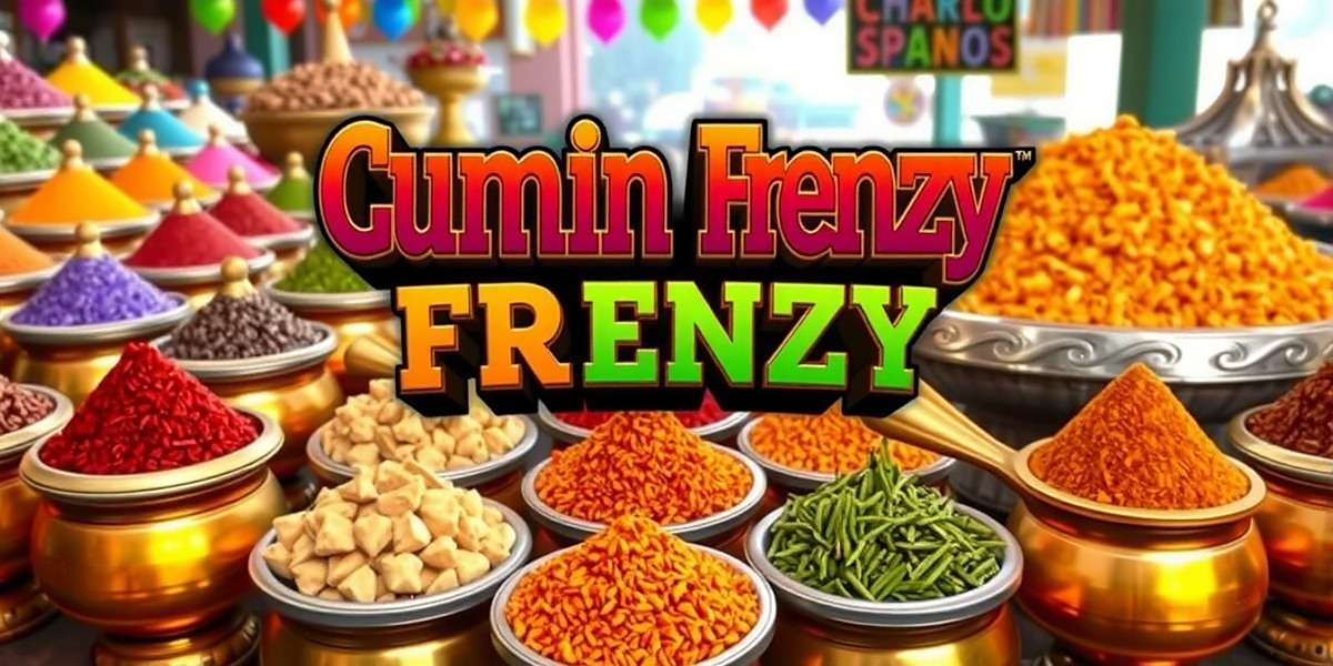 Cumin Frenzy Official Game Cover Cumin Frenzy game cover featuring colorful Indian spices in traditional brass containers with a vibrant market background